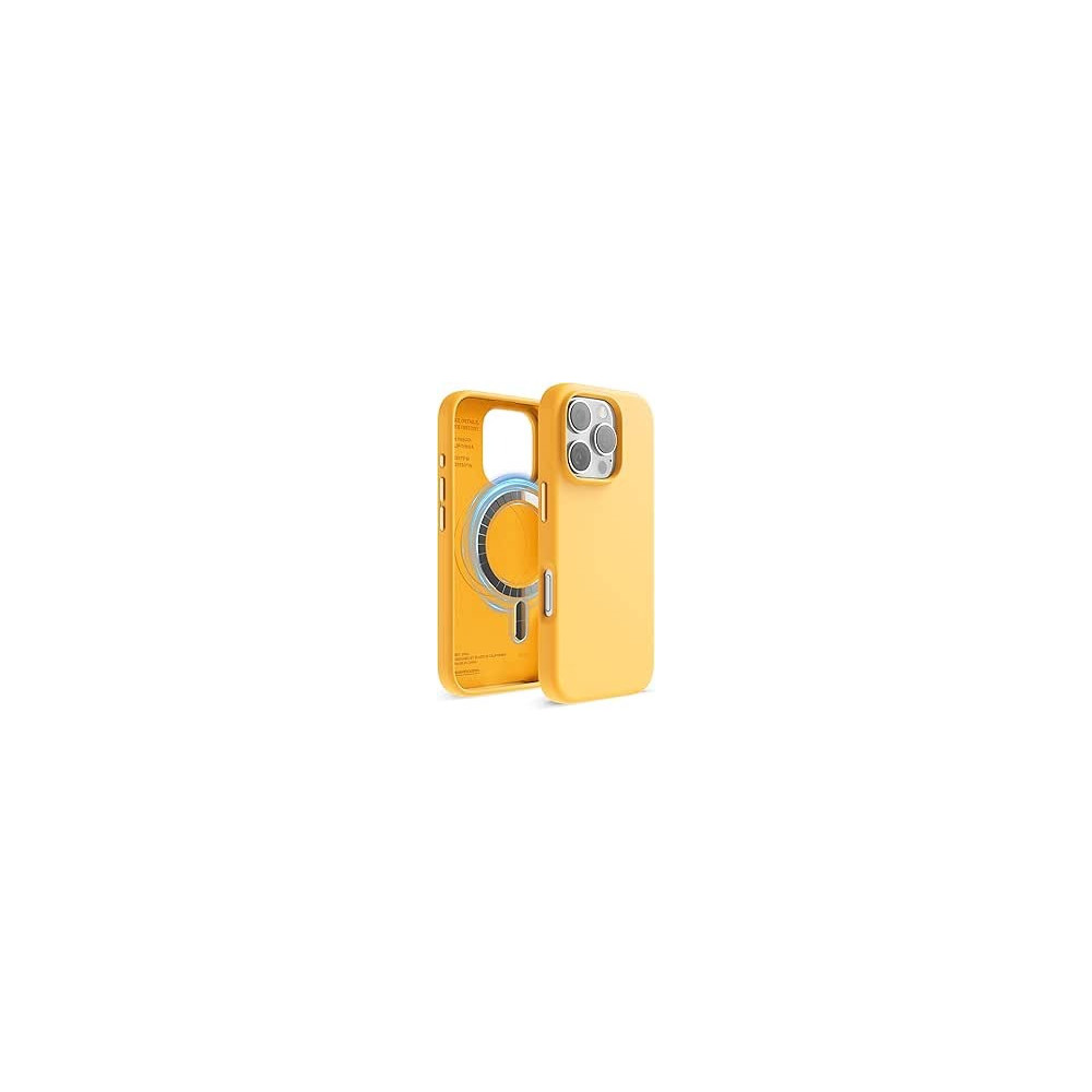 Elago Magnetic Liquid Silicone For iPhone 16 Pro Case Cover Compatible With Magsafe Shockproof, Sunshine