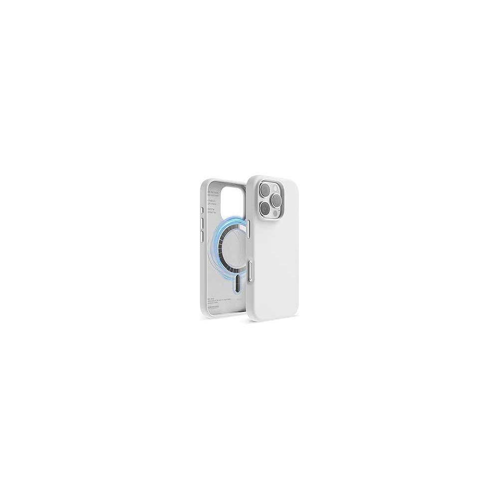 Elago Magnetic Liquid Silicone For iPhone 16 Pro Case Cover Compatible With Magsafe Shockproof, White