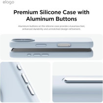 Elago Magnetic Liquid Silicone For iPhone 16 Plus Case Cover Compatible With Magsafe Shockproof, Light Blue