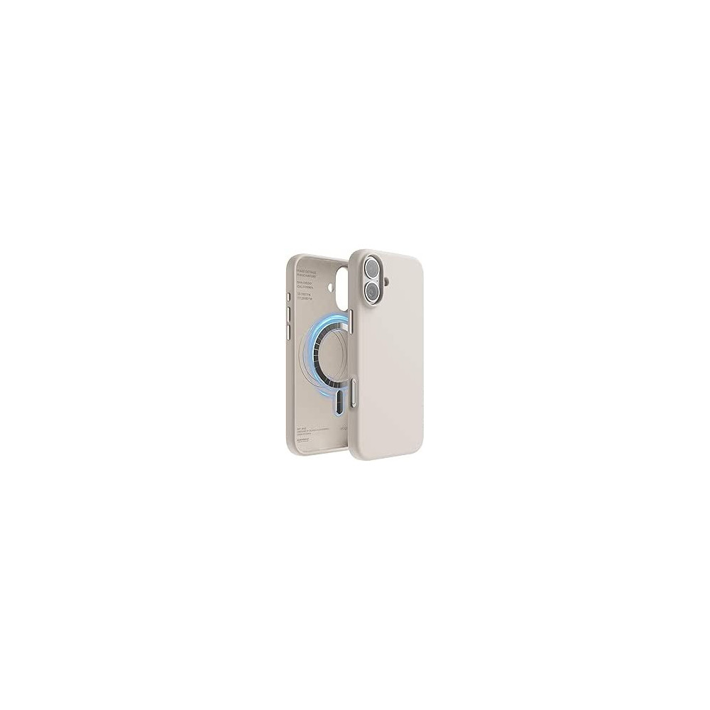 Elago Magnetic Liquid Silicone For iPhone 16 Plus Case Cover Compatible With Magsafe Shockproof, Stone