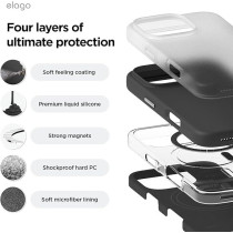 Elago Magnetic Liquid Silicone For iPhone 16 Pro Max Case Cover Compatible With Magsafe Shockproof, Black