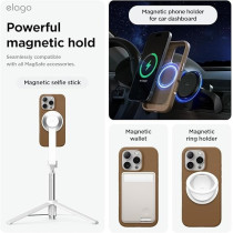 Elago Magnetic Liquid Silicone For iPhone 16 Pro Max Case Cover Compatible With Magsafe Shockproof, Brown