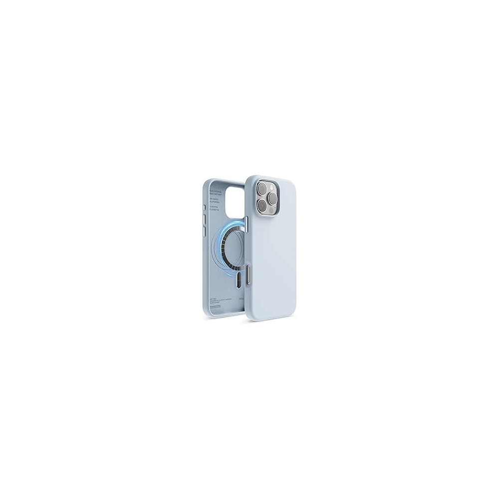 Elago Magnetic Liquid Silicone For iPhone 16 Pro Max Case Cover Compatible With Magsafe Shockproof, Light Blue