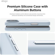Elago Magnetic Liquid Silicone For iPhone 16 Pro Max Case Cover Compatible With Magsafe Shockproof, Light Blue