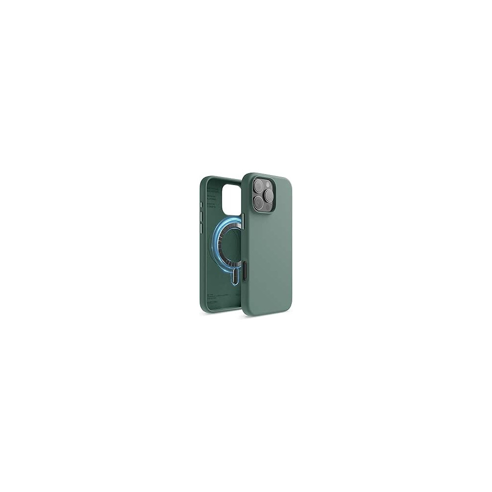 Elago Magnetic Liquid Silicone For iPhone 16 Pro Max Case Cover Compatible With Magsafe Shockproof, Midnight Green