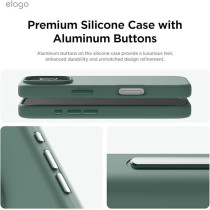Elago Magnetic Liquid Silicone For iPhone 16 Pro Max Case Cover Compatible With Magsafe Shockproof, Midnight Green