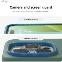 Elago Magnetic Liquid Silicone For iPhone 16 Pro Max Case Cover Compatible With Magsafe Shockproof, Midnight Green