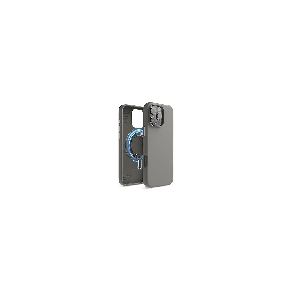 Elago Magnetic Liquid Silicone For iPhone 16 Pro Max Case Cover Compatible With Magsafe Shockproof, Medium Gray