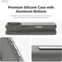 Elago Magnetic Liquid Silicone For iPhone 16 Pro Max Case Cover Compatible With Magsafe Shockproof, Medium Gray