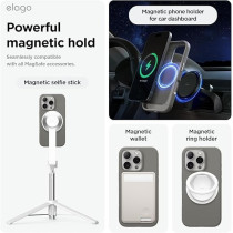 Elago Magnetic Liquid Silicone For iPhone 16 Pro Max Case Cover Compatible With Magsafe Shockproof, Medium Gray
