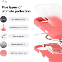 Elago Magnetic Liquid Silicone For iPhone 16 Pro Max Case Cover Compatible With Magsafe Shockproof, Pink