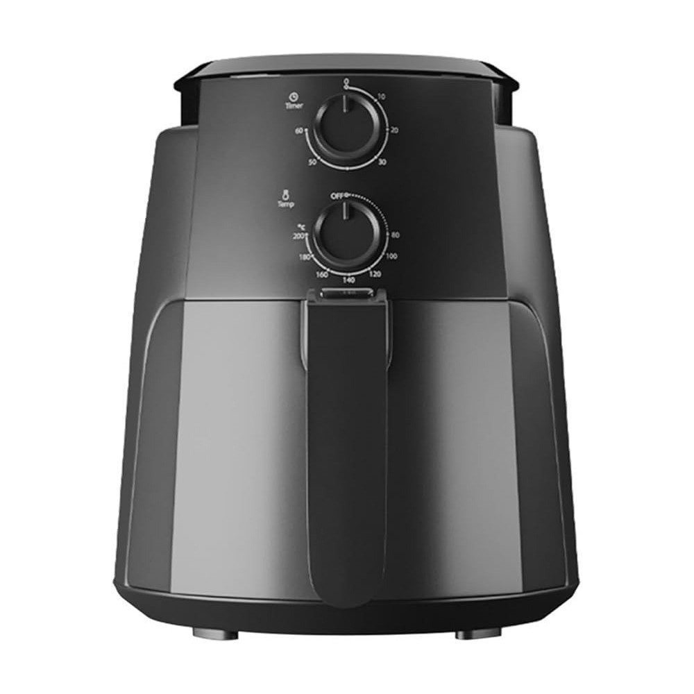 Evvoli Air Fryer 4 Litres With Timer Temperature, Adjustable Control And 8 Preset Programs,1500W, EVKA-AF4001BS, Black