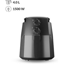 Evvoli Air Fryer 4 Litres With Timer Temperature, Adjustable Control And 8 Preset Programs,1500W, EVKA-AF4001BS, Black