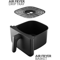 Evvoli Air Fryer 3.8 Liters With Timer Temperature Adjustable Control And 8 Preset Programs, 1600W, EVKA-AF3801B, Black