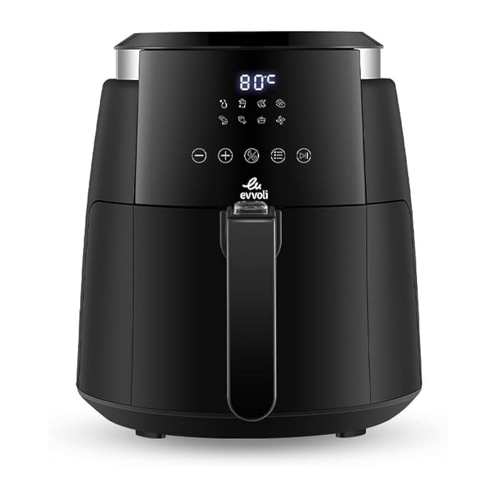 Evvoli Digital Air Fryer 4 Liters No Pre-Heat Needed, No-Oil Frying, Fast Crispy And Healthy Digital Temperature Control, EVKA-AF4008D