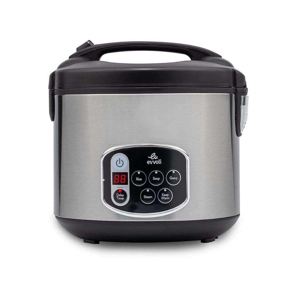 Evvoli Multi-Functional, Non Stick Rice And Grain Cooker, 650W, 1.8 L, EVKA-RC5005B, Silver