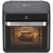 Evvoli Air Oven 12 Liters With Multi-Functions Digital Control Panel Display And 8 Preset Programs 1850W, EVKA-AO1212B, Black