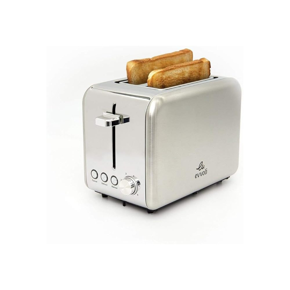 Evvoli Toaster, 2 Slices, Cancel/Reheat/Defrost Function, 6 Time Settings, Auto Power Cut Off Function, EVKA-TO7HS
