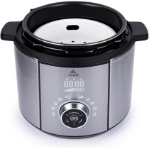 Evvoli 10 In 1 Multi-Use Programmable Pressure Cooker 6 Litter 10 Cook Settings 1100W With 15 Smart Safety Protection Modules, Silver, EVKA-PC6010S
