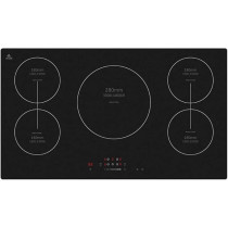 Evvoli Built-In Induction Hob 5 Burners Soft Touch Control With 9 Stage Power Setting And Safety Switch, EVBI-IH905B, Black