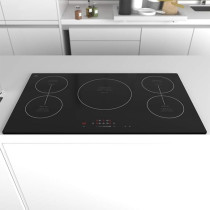 Evvoli Built-In Induction Hob 5 Burners Soft Touch Control With 9 Stage Power Setting And Safety Switch, EVBI-IH905B, Black