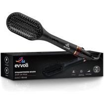 Evvoli Hair Straightening Brush, Ptc Heater, Tourmaline On Ceramic Coating, 3 Heat Setting, Black, EVHC-HB66B