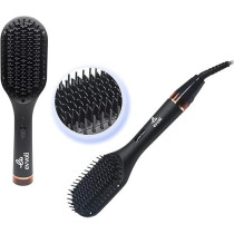  Evvoli Hair Straightening Brush, Ptc Heater, Tourmaline On Ceramic Coating, 3 Heat Setting, Black, EVHC-HB66B