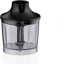 Evvoli 6-In-1 Stainless Steel Stem Hand Blender With Food Processor 2L, Whisk, Potato Masher, Beaker 600 Ml And Chopper 1000 Ml, EVKA-HBL6B, Black