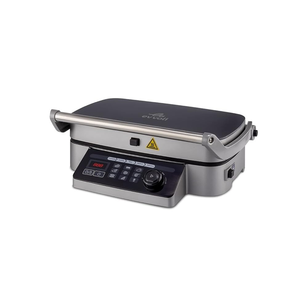 Evvoli Contact Grill Multi-Functions With Smart Cooking Programs, Quick Heat Up, EVKA-CGR2100B