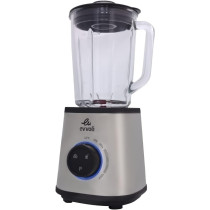 Evvoli Blender 1.5 Liters With Glass Jar High Power Premium, Ice Crusher, 1500W, Smart Program Selection Stainless Steel And Black, EVKA-BL15SB