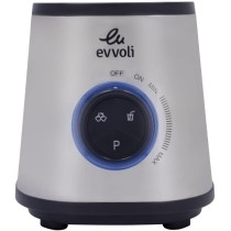 Evvoli Blender 1.5 Liters With Glass Jar High Power Premium, Ice Crusher, 1500W, Smart Program Selection Stainless Steel And Black, EVKA-BL15SB