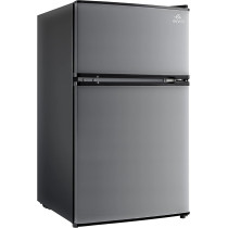 Evvoli Top Mount Refrigerator, 100 Liters, Adjustable Leg, Interior Light, Defrost Type, Silver, EVRFM-100LS