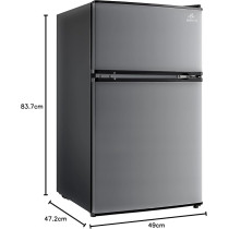 Evvoli Top Mount Refrigerator, 100 Liters, Adjustable Leg, Interior Light, Defrost Type, Silver, EVRFM-100LS