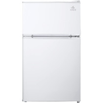 Evvoli Top Mount Refrigerator, 100 Liters, Adjustable Leg, Interior Light, Defrost Type, White, EVRFM-100LW
