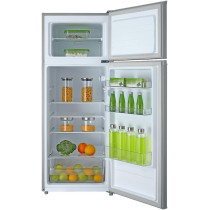 Evvoli 225 Liters Double Door Refrigerator, Silver, EVRFM-225S