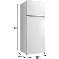 Evvoli 225 Liters Double Door Refrigerator, White, EVRFM-225W