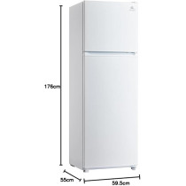 Evvoli 300 Liters Double Door Refrigerator, White, EVRFM-300W