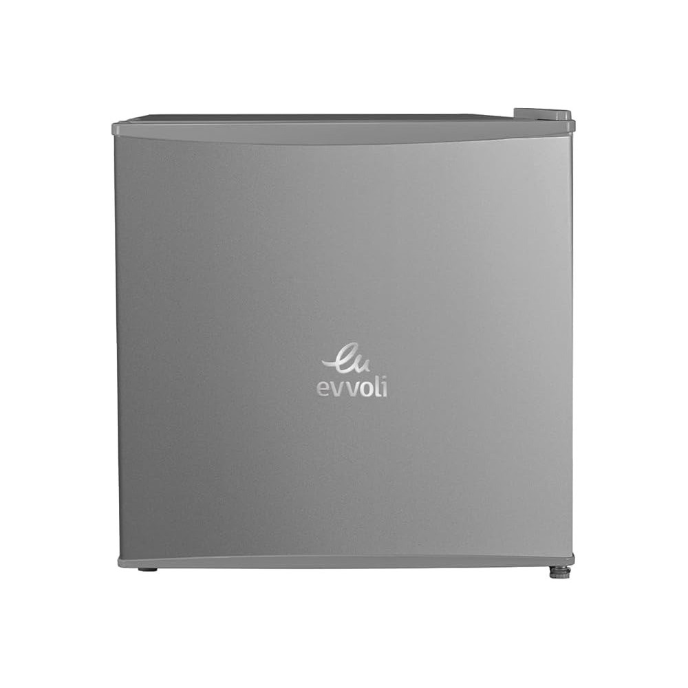 Evvoli Mini Fridge, 50 Liters, Seperated Chiller Compartment, Adjustable Leg, Reversible Door, Defrost Type, Silver, EVRFM-50S