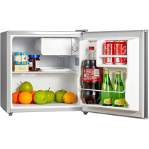 Evvoli Mini Fridge, 50 Liters, Seperated Chiller Compartment, Adjustable Leg, Reversible Door, Defrost Type, Silver, EVRFM-50S