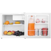 Evvoli Mini Fridge, 50 Liters, Seperated Chiller Compartment, Adjustable Leg, Reversible Door, Defrost Type, White, EVRFM-50W