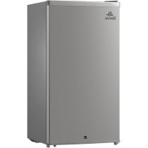 Evvoli Mini Fridge, 90 Liters, Mechanical Control, Recessed Handle, Adjustable Legs, Defrost Type, Silver, EVRFM-90LS