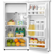 Evvoli Mini Fridge, 90 Liters, Mechanical Control, Recessed Handle, Adjustable Legs, Defrost Type, White, EVRFM-90LW
