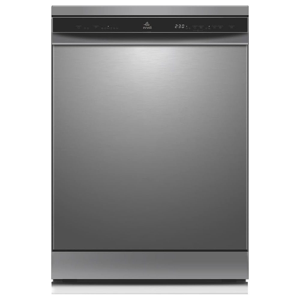 Evvoli Dishwasher 12 Place Setting, 6 Programs, 2 Rack Levels, 11 L,High Energy Efficiency, Quiet, Silver, EVDW-122S