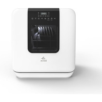 Evvoli Mini Table Top Portable Dishwasher With 3 Place Settings, 7 Program, Touch Control, LED Display, Delay Start And Off-Peak Wash Function, White, EVDW-3W