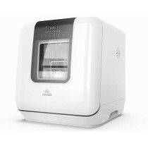 Evvoli Mini Table Top Portable Dishwasher With 3 Place Settings, 7 Program, Touch Control, LED Display, Delay Start And Off-Peak Wash Function, White, EVDW-3W