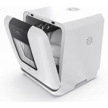 Evvoli Mini Table Top Portable Dishwasher With 3 Place Settings, 7 Program, Touch Control, LED Display, Delay Start And Off-Peak Wash Function, White, EVDW-3W