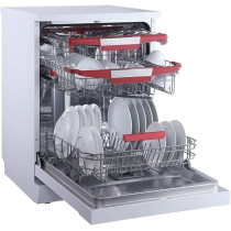Evvoli Freestanding Dishwasher, 15 Place Settings, Residual Heating Dry With Child Lock, White, EVDW-153HW