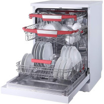 Evvoli Freestanding Dishwasher, 15 Place Settings, Residual Heating Dry With Child Lock, White, EVDW-153HW