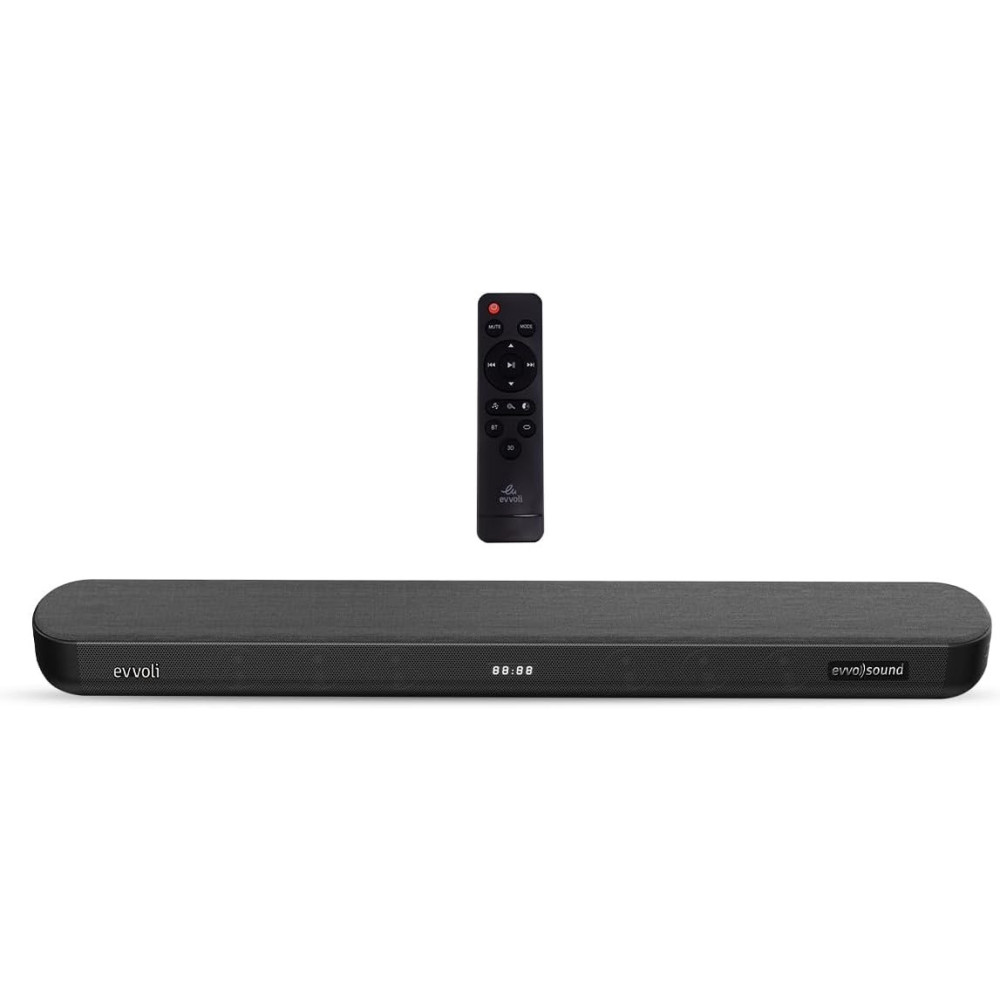 Evvoli 2.2Ch Soundbar With Bluetooth And LED Display, 200W, Black, EVAUD-SB200B