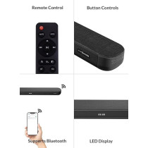 Evvoli 2.2Ch Soundbar With Bluetooth And LED Display, 200W, Black, EVAUD-SB200B